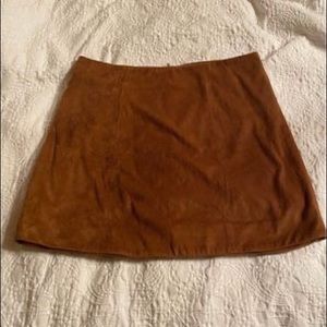 Brown suede skirt